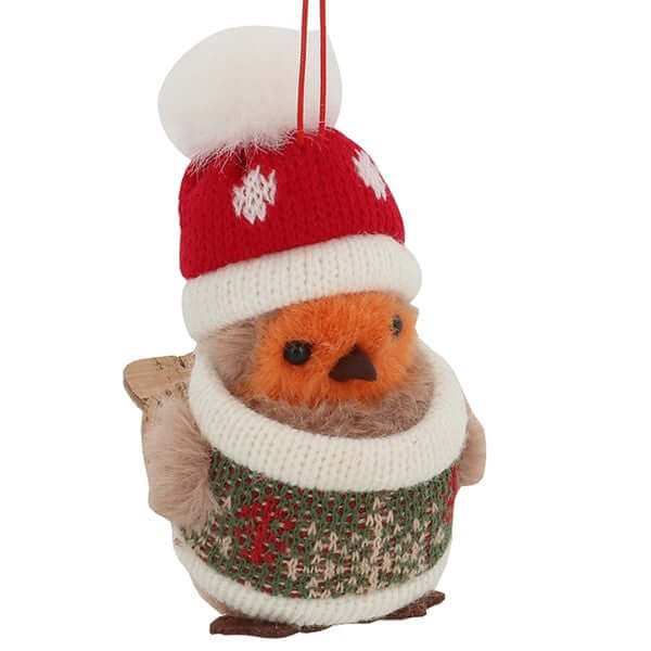 Christmas Jumper Robin Decoration Hanging