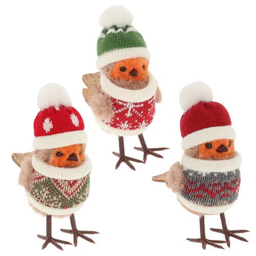 Christmas Jumper Robin Decoration Standing
