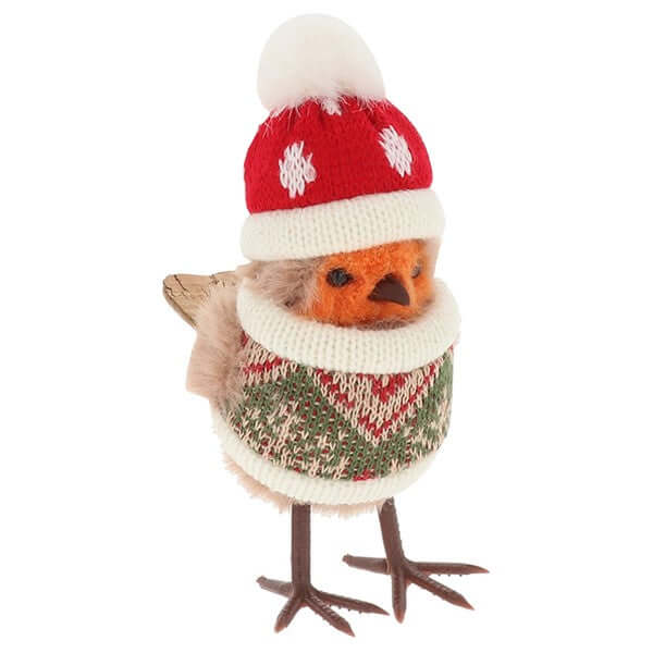 Christmas Jumper Robin Decoration Standing
