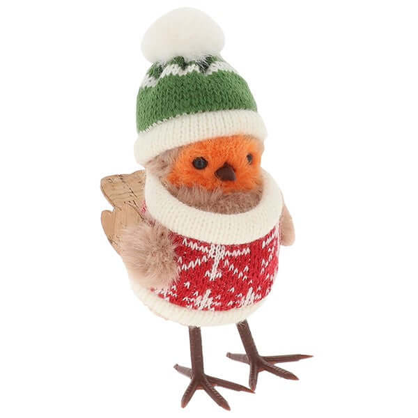Christmas Jumper Robin Decoration Standing