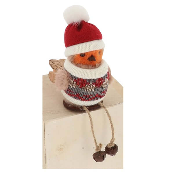 Christmas Jumper Robin Decoration Dangle Leg