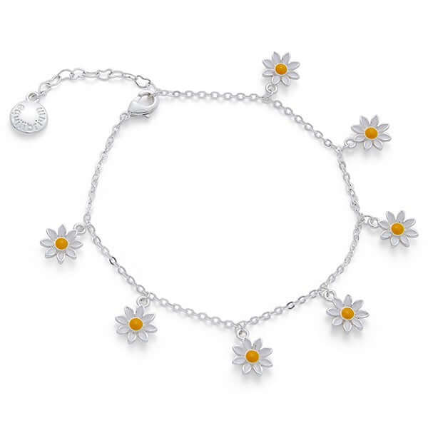 Ditsy Daisy Silver Plated Boxed Bracelet