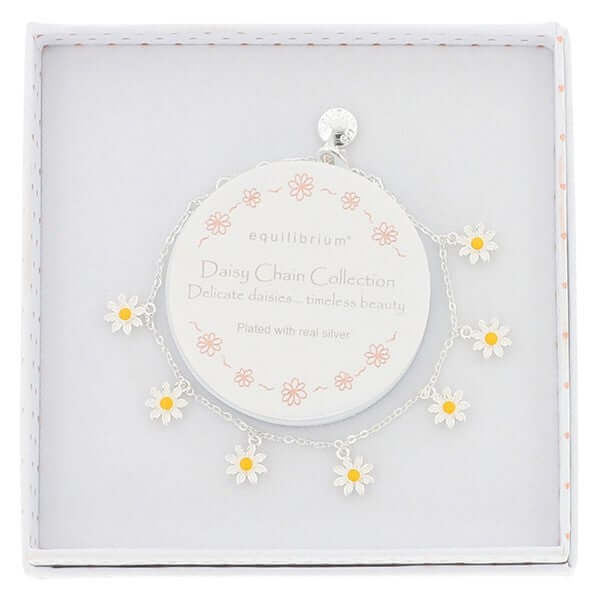 Ditsy Daisy Silver Plated Boxed Bracelet