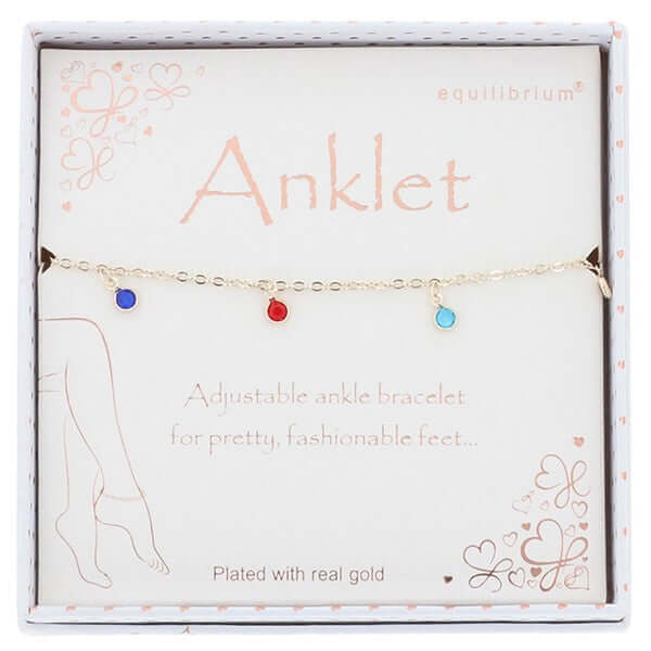 Rich Colours Sparkle Gold Plated Anklet