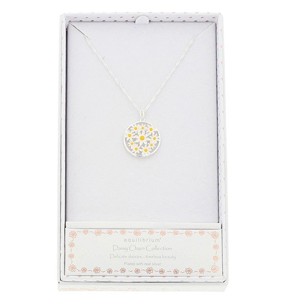 Daisy Chain Daisy Circle Silver Plated Necklace