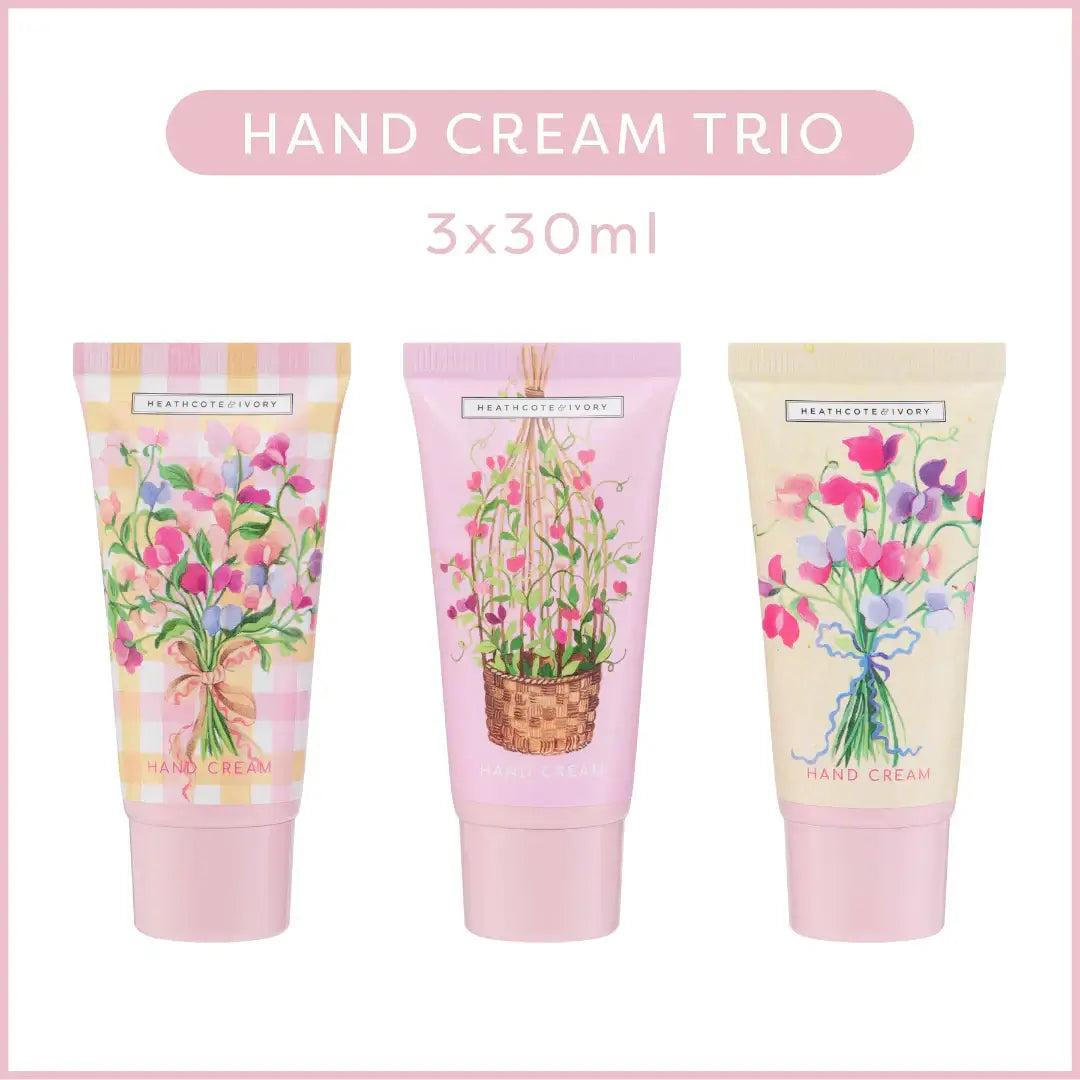 Heathcote & Ivory Sweat Pea Hand Cream Trio