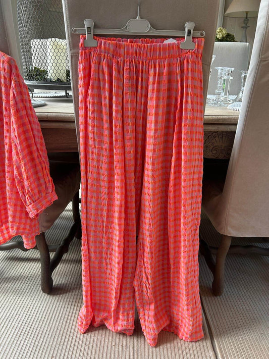 Tanya Floaty Gingham Pattern Trouser & Top (Sold Separately)
