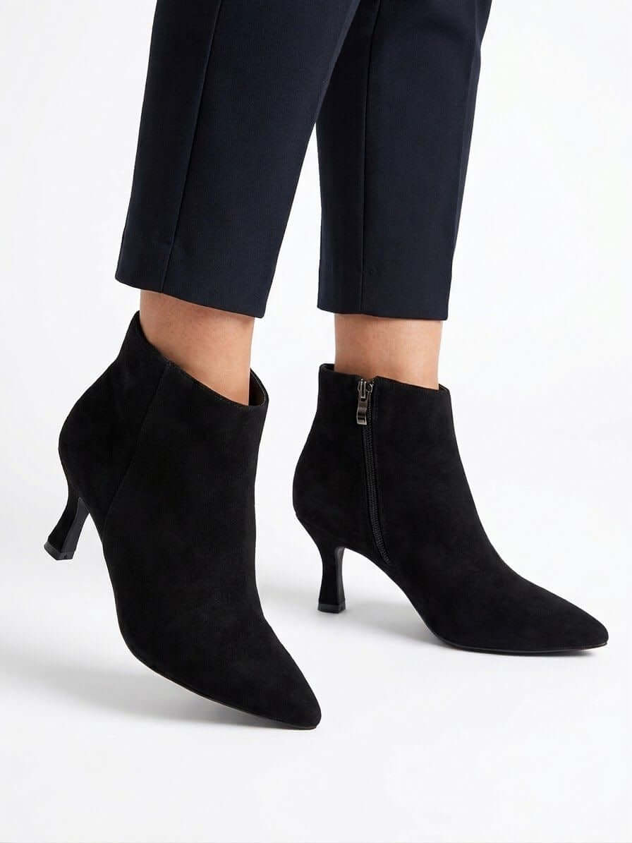 Faux Suede Heeled Stiletto Boot