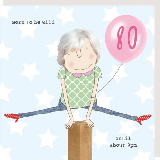Girl 80 Wild Birthday Novelty Card