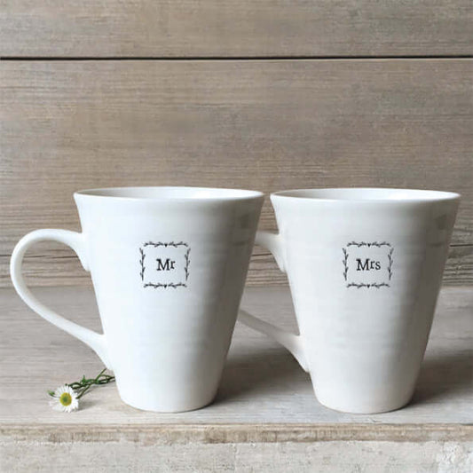 East Of India Porcelain mug set - Mr & Mrs