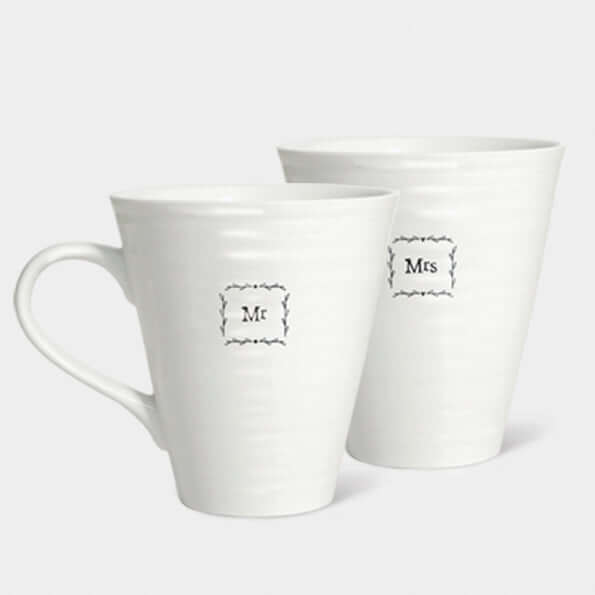 East Of India Porcelain mug set - Mr & Mrs