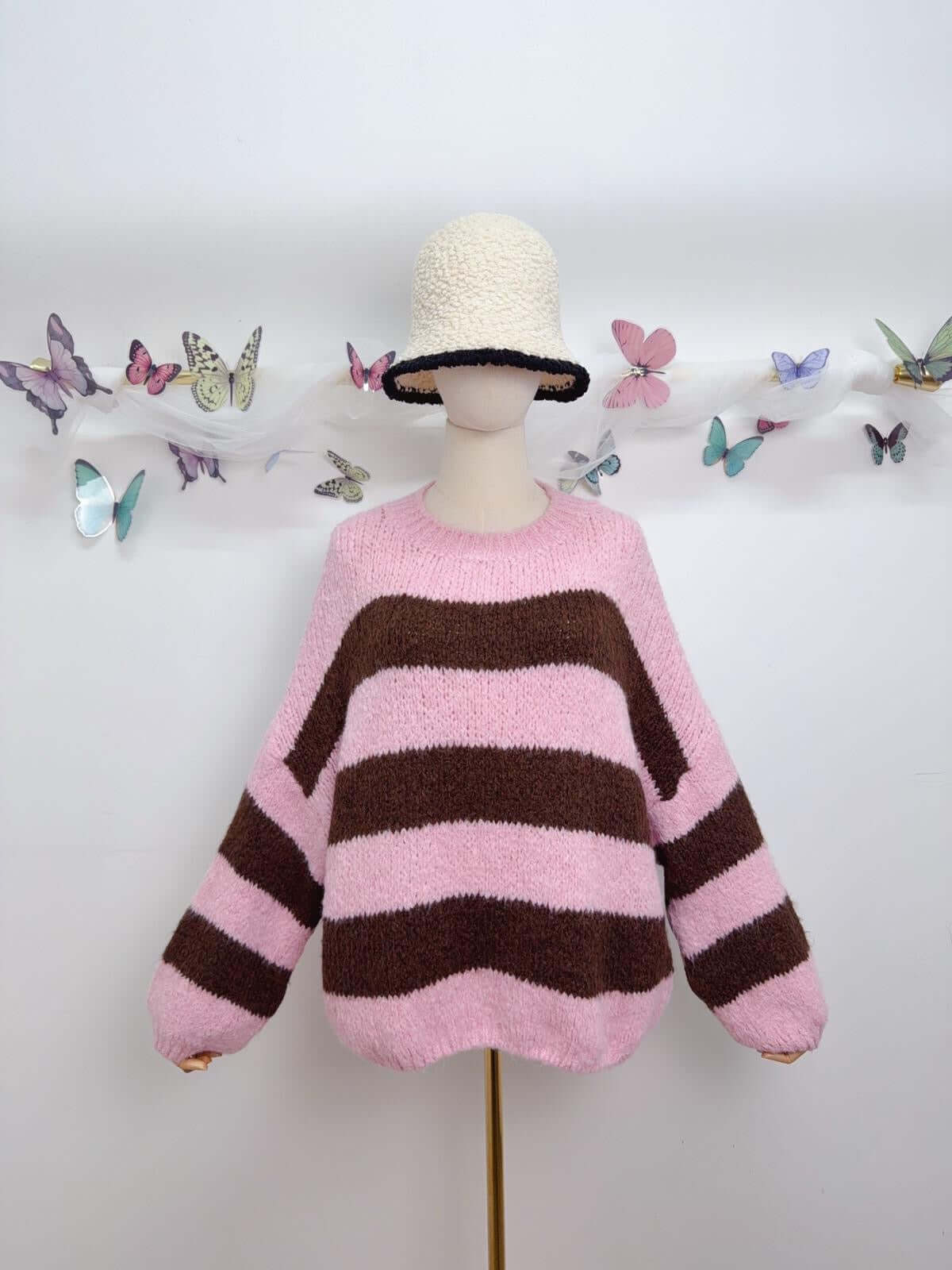 Leena Fluffy Block Stripe Jumper