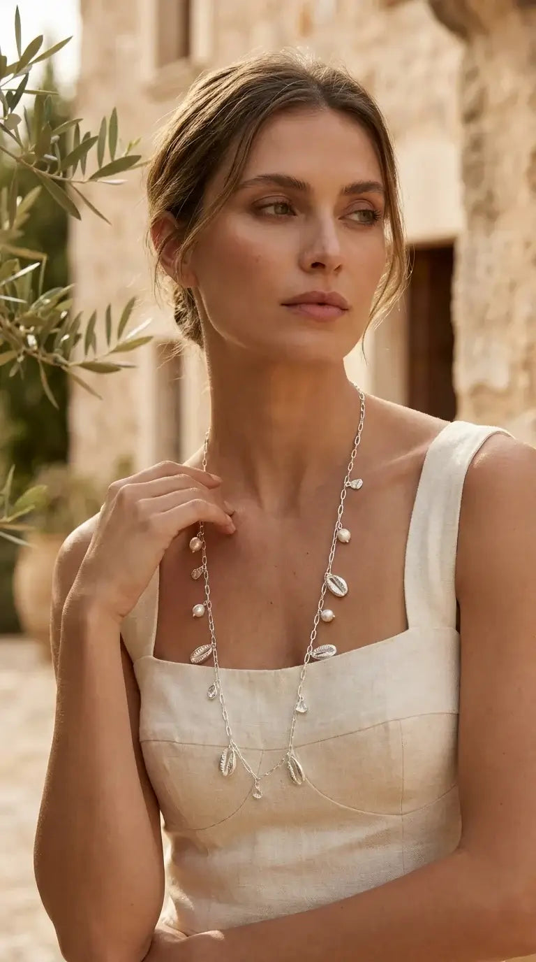 Envy Jewellery - Long silver charm necklace