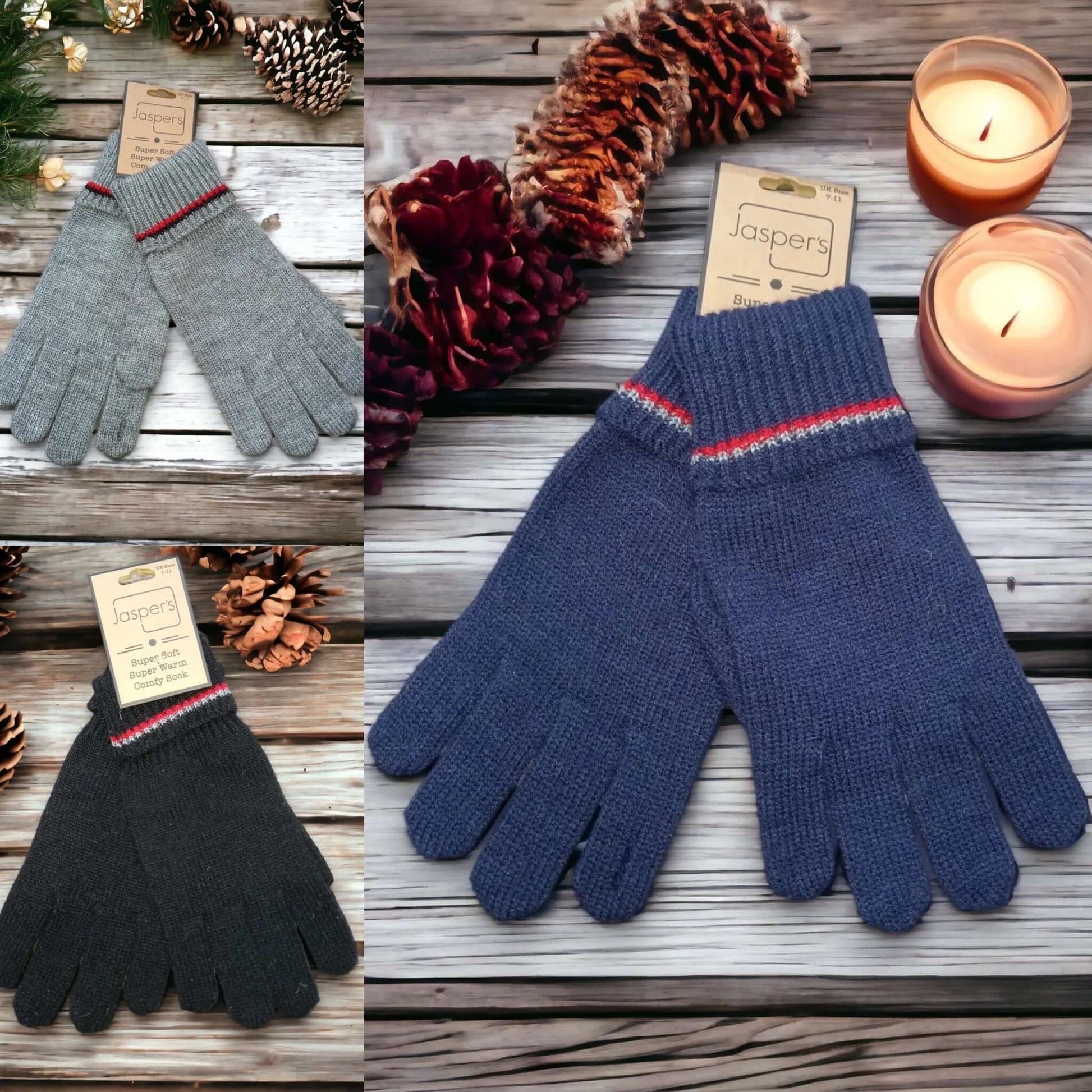 Jasper's - Cosy Men’s Double Striped Gloves