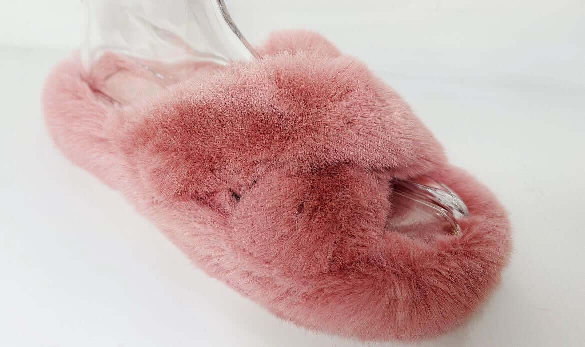 Super Fluffy Crossover Slider Slippers