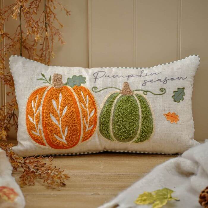 Harvest 'Pumpkin Season' Applique Cushion