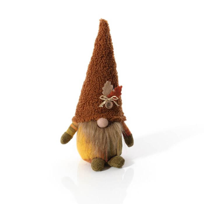 Harvest Pumpkin Gnome With Leaf Detail on Hat