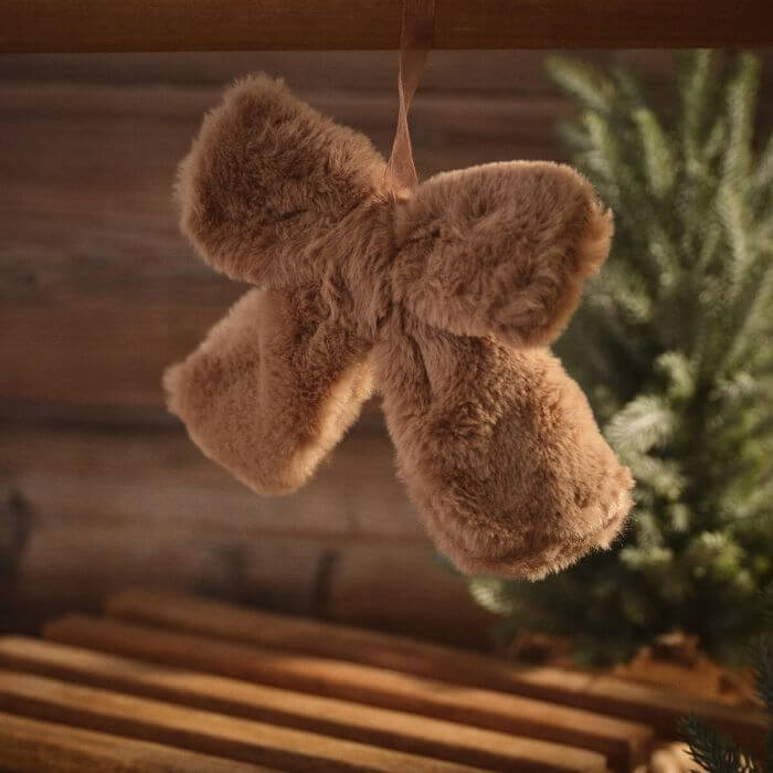 Nordic Nest Brown Faux Fur Bow Hanger Medium
