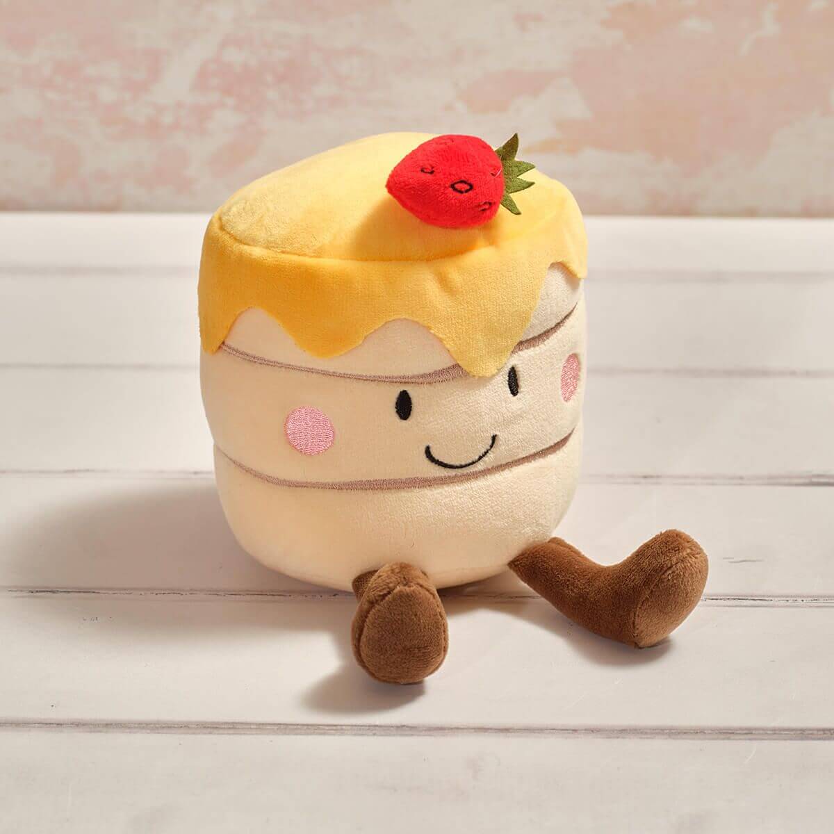 Plush Foodie Stack Of Pancakes With Strawberry