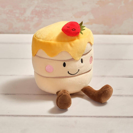 Plush Foodie Stack Of Pancakes With Strawberry