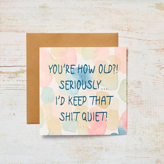 'How Old' Rude Birthday Card