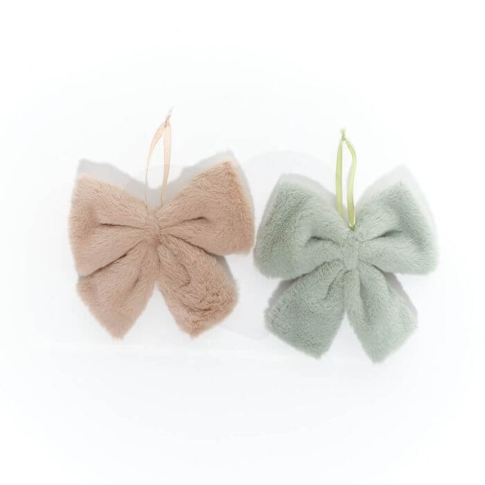 Evergreen Faux Fur 2 Asstd Small Hanging Bow