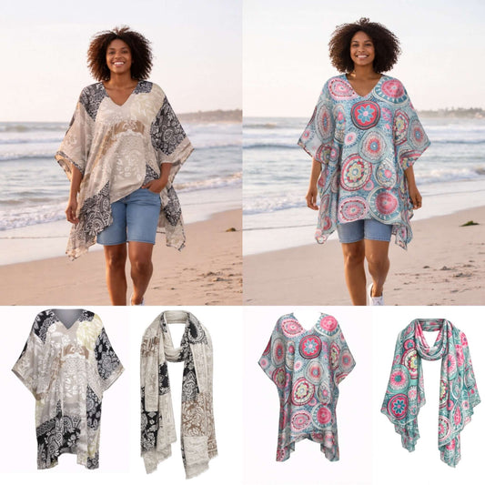 Ladies Kimono & Scarf/Sarong Combos