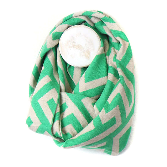 POM925 - Jade mix geometric recycled snood