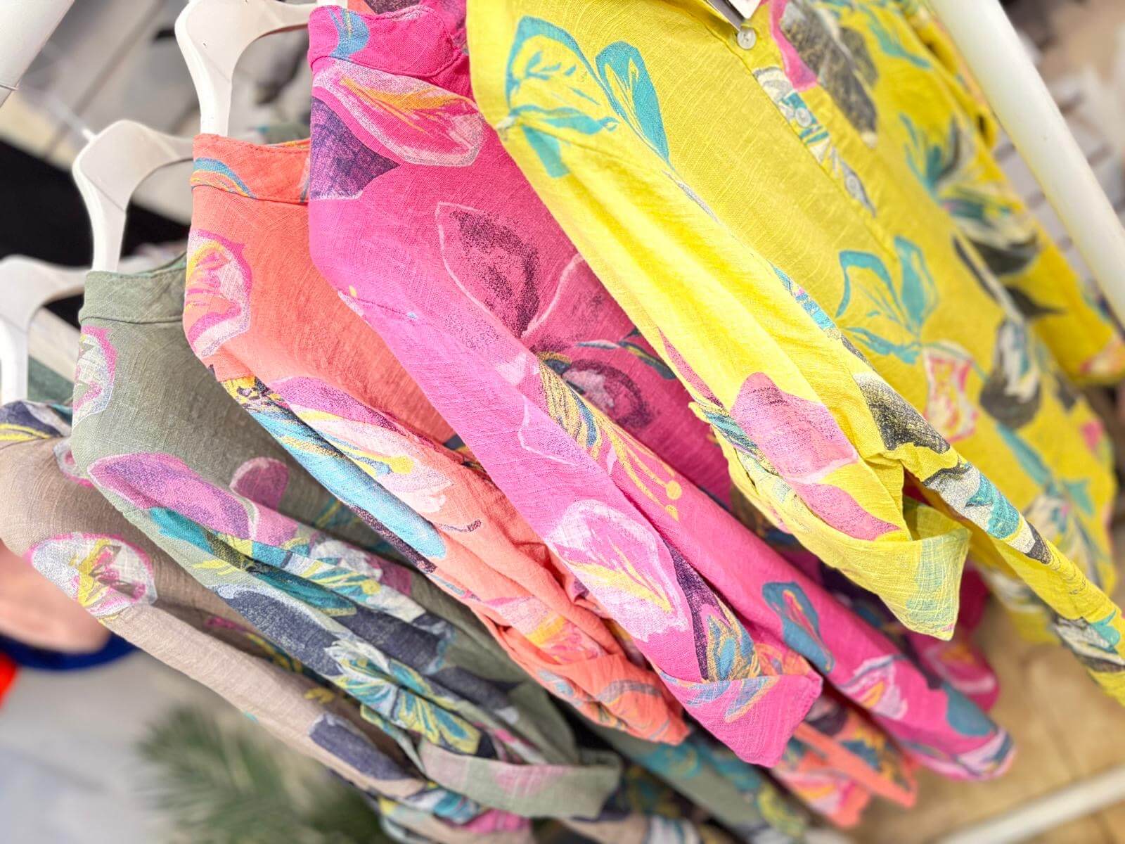 Casual 3 Button Blouse - Funky Tropical