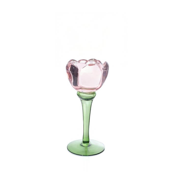 Floral Serenade Glass Tulip Tea Light Holde Small Lilac