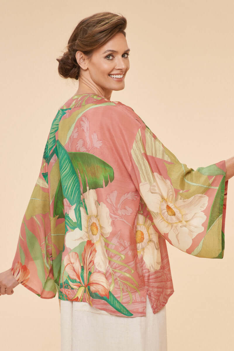 Powder Design Delicate Tropical Kimono Jacket in Candy