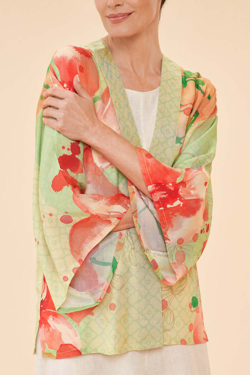 Powder Design Watercolour Orchids Kimono Jacket