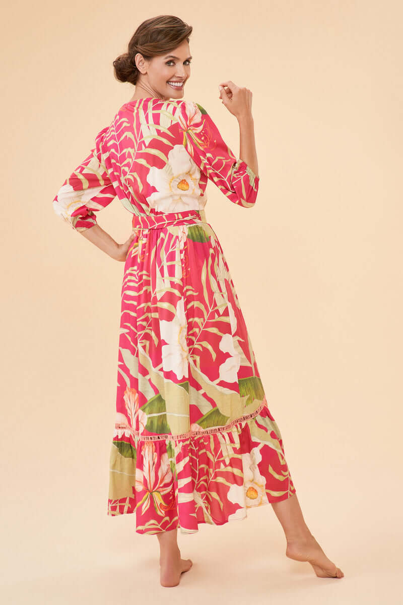 Powder Design Delicate Tropical Dress, Dark Rose - 3 Sizes