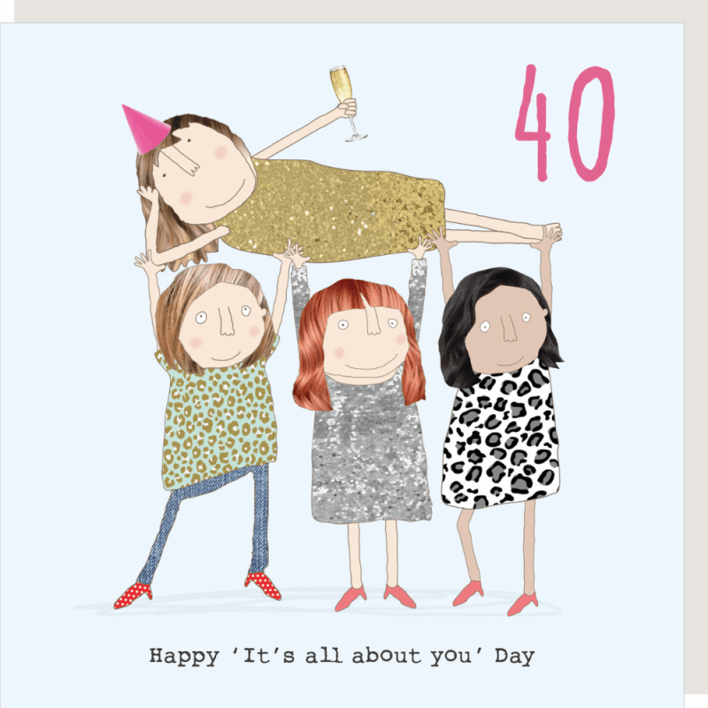 Girl 40 happy day Birthday Novelty Card