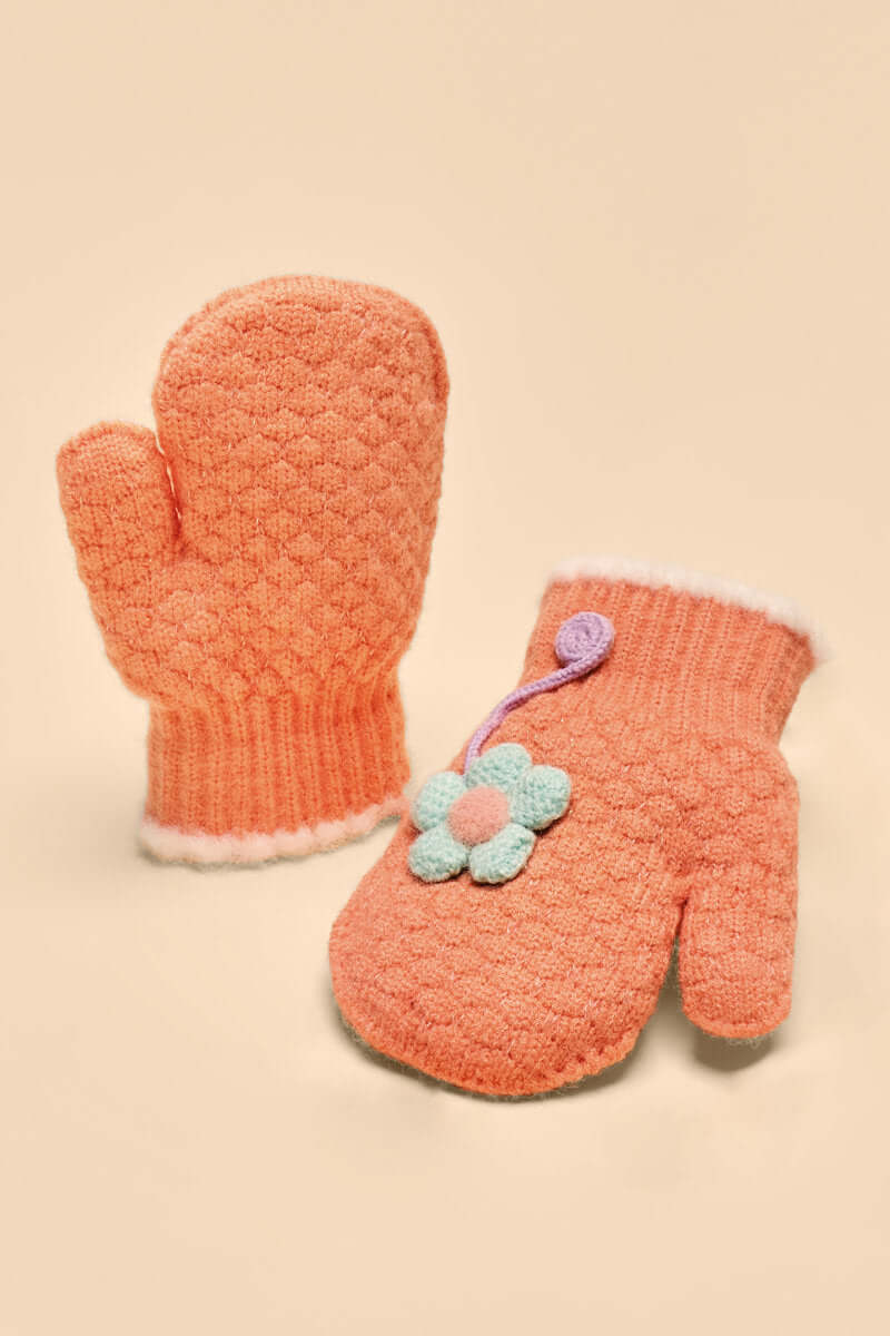 Powder Design Powder Pals Mittens - Perfect Pansy in Coral