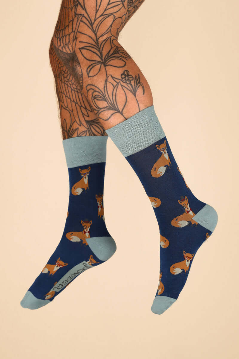 Powder Design Men's Esteemed Foxes Socks - Blue