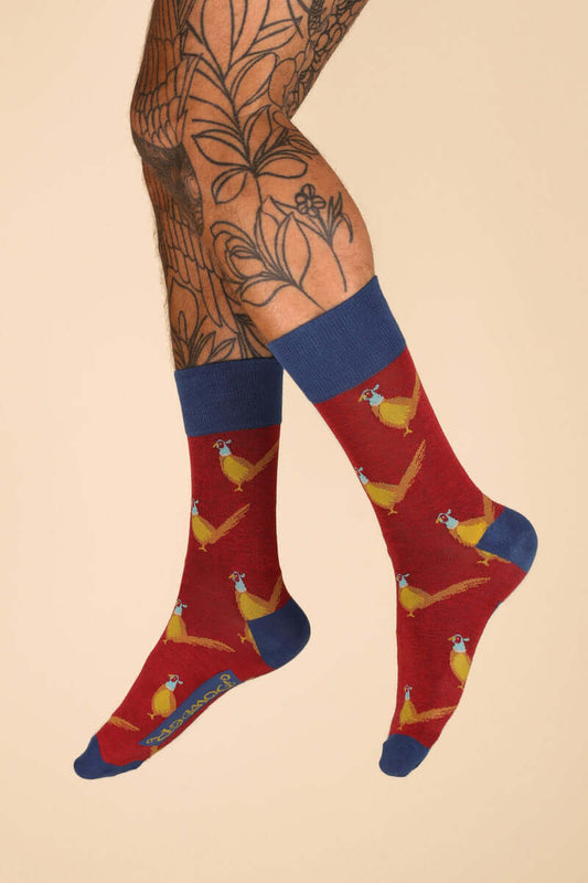 Powder Design Men's Pheasants Socks - Raspberry