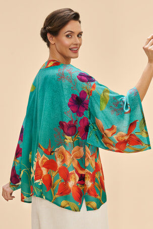 Powder Design Kimono Jacket - Hummingbird at Dusk