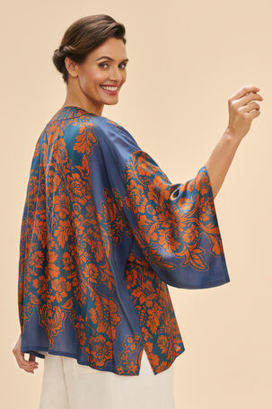 Powder Design Kimono Jacket - Denim Tapestry