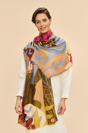 Powder Design Printed Autumn Hedgerow Scarf