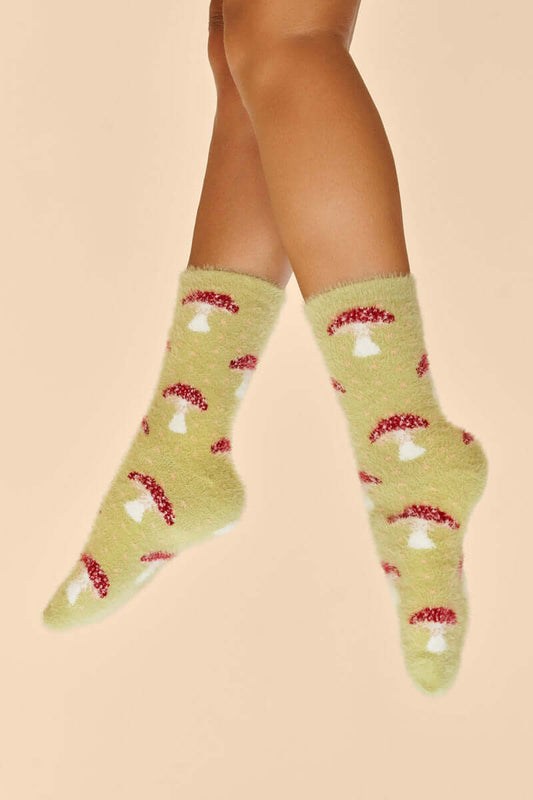 Powder Design Tiny Toadstools Fuzzy Slipper Socks