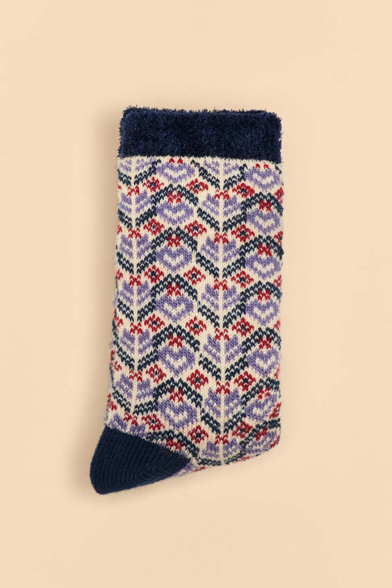 Powder Design Fair Isle Cosy Socks - Cream