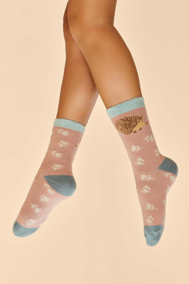 Powder Design Happy Hedgehog Cosy Socks - Petal