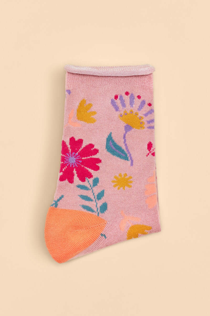 Powder Design Watercolour Flowers Ankle Socks - Petal