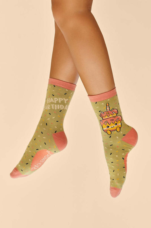 Powder Design Happy Birthday Tiered Cutie Ankle Socks