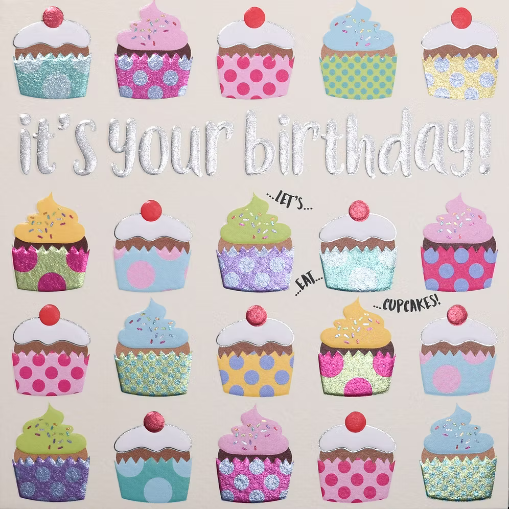 Wendy Jones-Blackett Happy Birthday Cupcakes Card