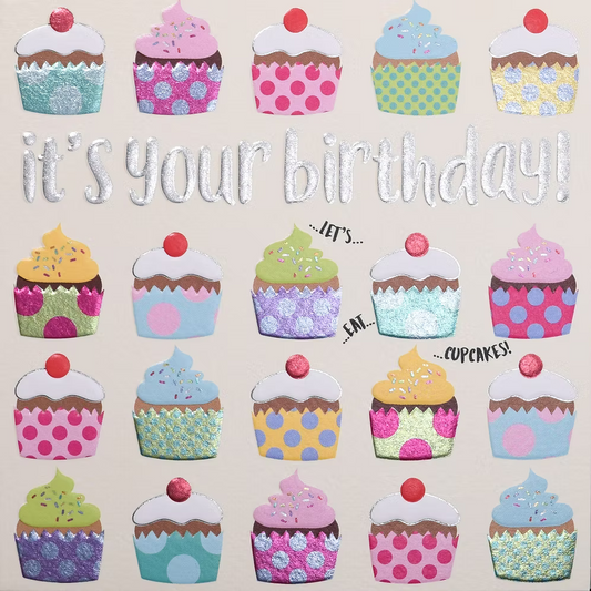 Wendy Jones-Blackett Happy Birthday Cupcakes Card
