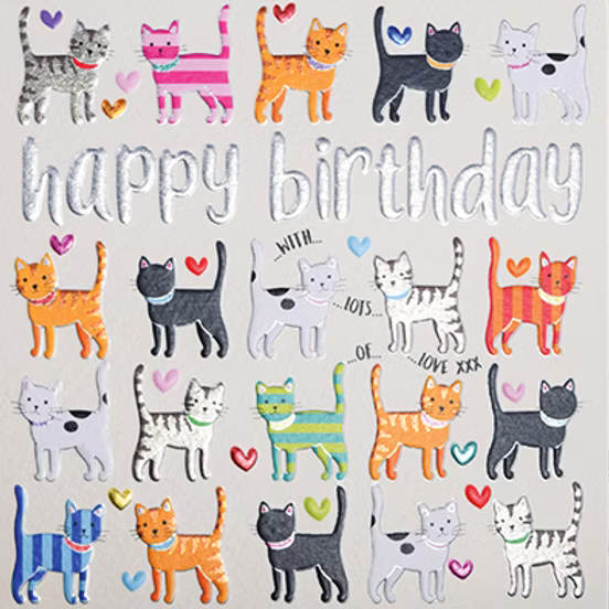 Wendy Jones-Blackett Happy Birthday Cats