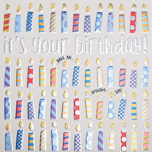 Wendy Jones-Blackett Happy Birthday Candles (Blue) Card