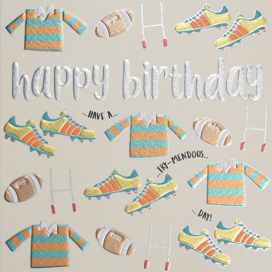 Wendy Jones-Blackett Happy Birthday (Rugby) Card